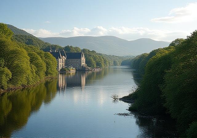 The scenic environment of Port of Menteith, reflecting the calm wisdom of Sage & Thyme Finance